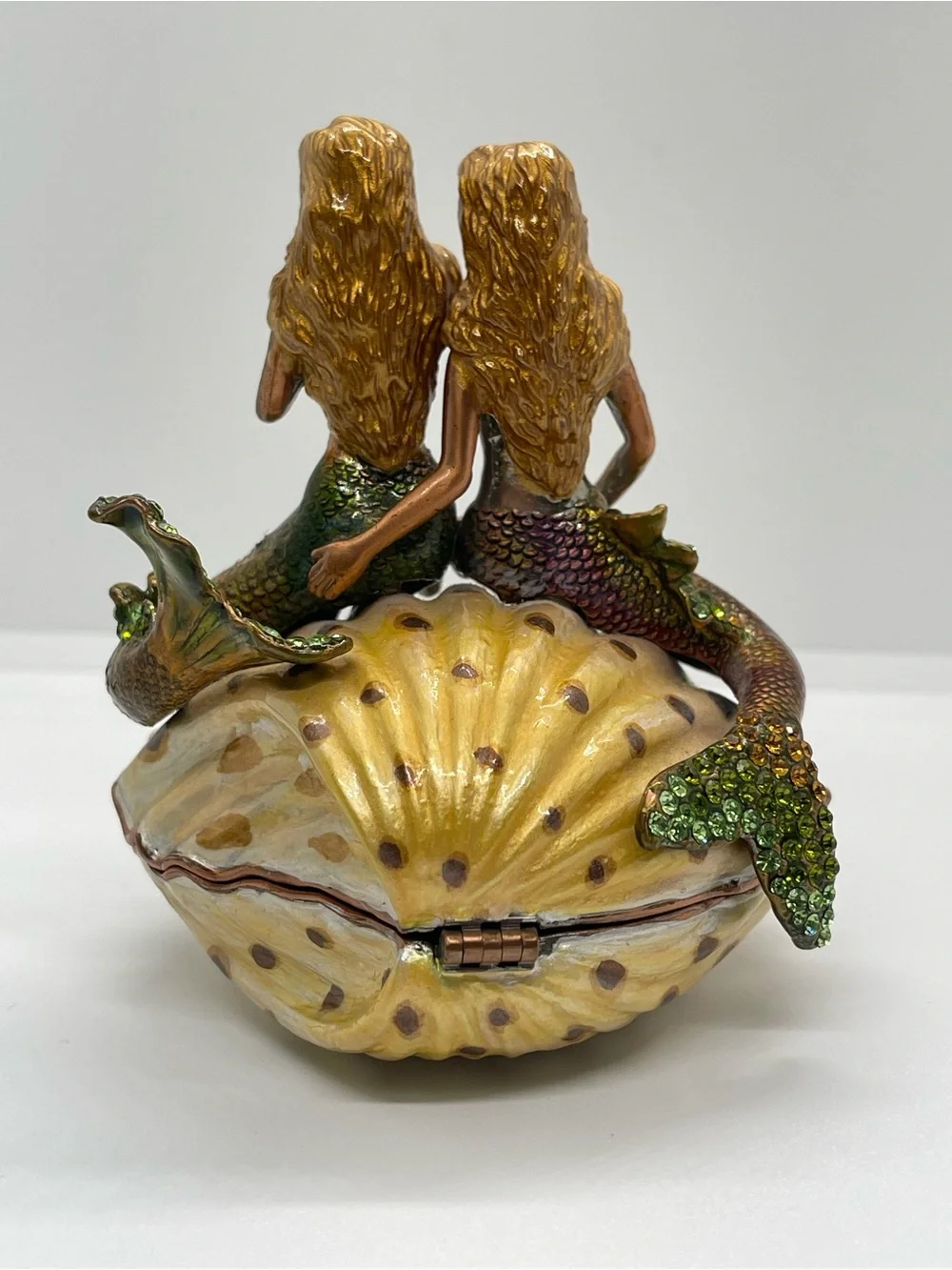 Mermaid Duo Jewelry Organizer Box - Green & Bronze